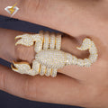 Luster Jewelry  925 Sterling Silver Gold  Iced Out  Diamond Jewellery Punky Moissanite Men Hip Hop Ring