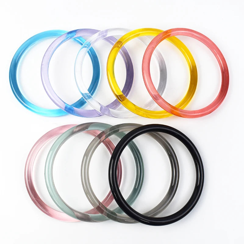 Deepel XP028 10cm Handbag Accessories Acrylic Round Bag Handle Women Wallet Multi-Colored Plastic Transparent Handles
