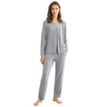 Women's Thermal Bamboo Viscose Pleated Tops Pajamas Pants Elastic Waist Long Sleeves Pockets Sustainable Eco-Friendly Bamboo