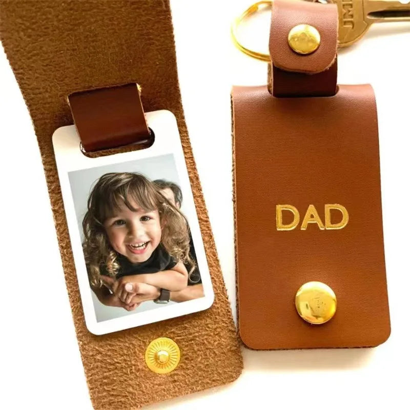 New Eco-Friendly Cartoon Customization Pu Leather Heat Transfer Sublimation Custom Tag Frame Keyring for Gift