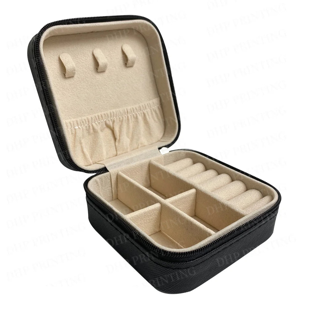 Luxury Velvet Travel Jewelry Box Organizer Elegant Storage Mirror Display Case for Jewellery