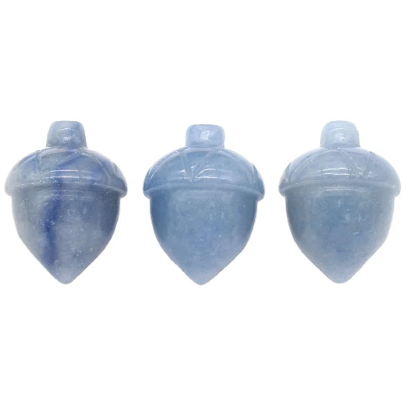 Diy Natural Crystal Blue Aventurine Hazelnut Decorative Gemstone Acorns Healing Crystal Gift Room Ornament Tank Decor