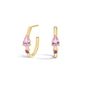 LOZRUNVE Wholesale Jewelry 925 Sterling Silver Gold Cubic Zirconia Open Hoop Earring