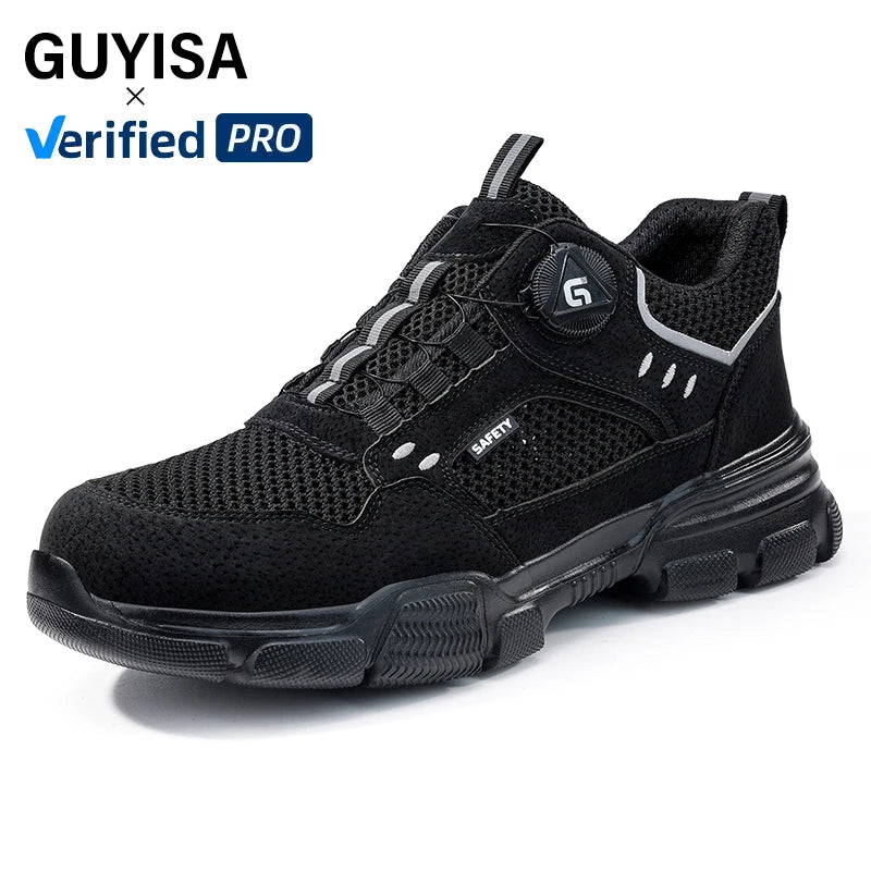 GUYISA Flying Woven Upper European Standard Steel Toe Cap New Fashion Safety  Shoes