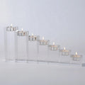 Glass Candle Jar Tealight Candle Holder Dining Table Solid Pillar Crystal Candlestick Transparent Crystal Candle Holders