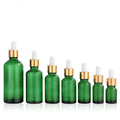 In Stock 5ml 10ml 15ml 20ml 30ml 50ml 100ml Green Glass Essential Oil Dropper Bottle With Gold Dropper