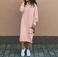 Wholesale Fashion Casual Oversized Maxi Loose Pullover Long Hoodies Dress for Women With Pockets