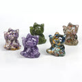 Chenyi Brand Crystal Glass Animal Cat Mascot Folk Art Polished Figurine Lucky Charm Souvenir Gifts for Men Women Zhejiang China