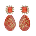Elegant Statement Geometric Dangling Earrings Women's Red Blue Resin Big Water Drop Earrings Jewelry