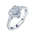 Moissanite Gra Wedding Engagement Ring 925 Sterling Silver 1ct Heart Cut Rhodium Plated for Women MegaBDM