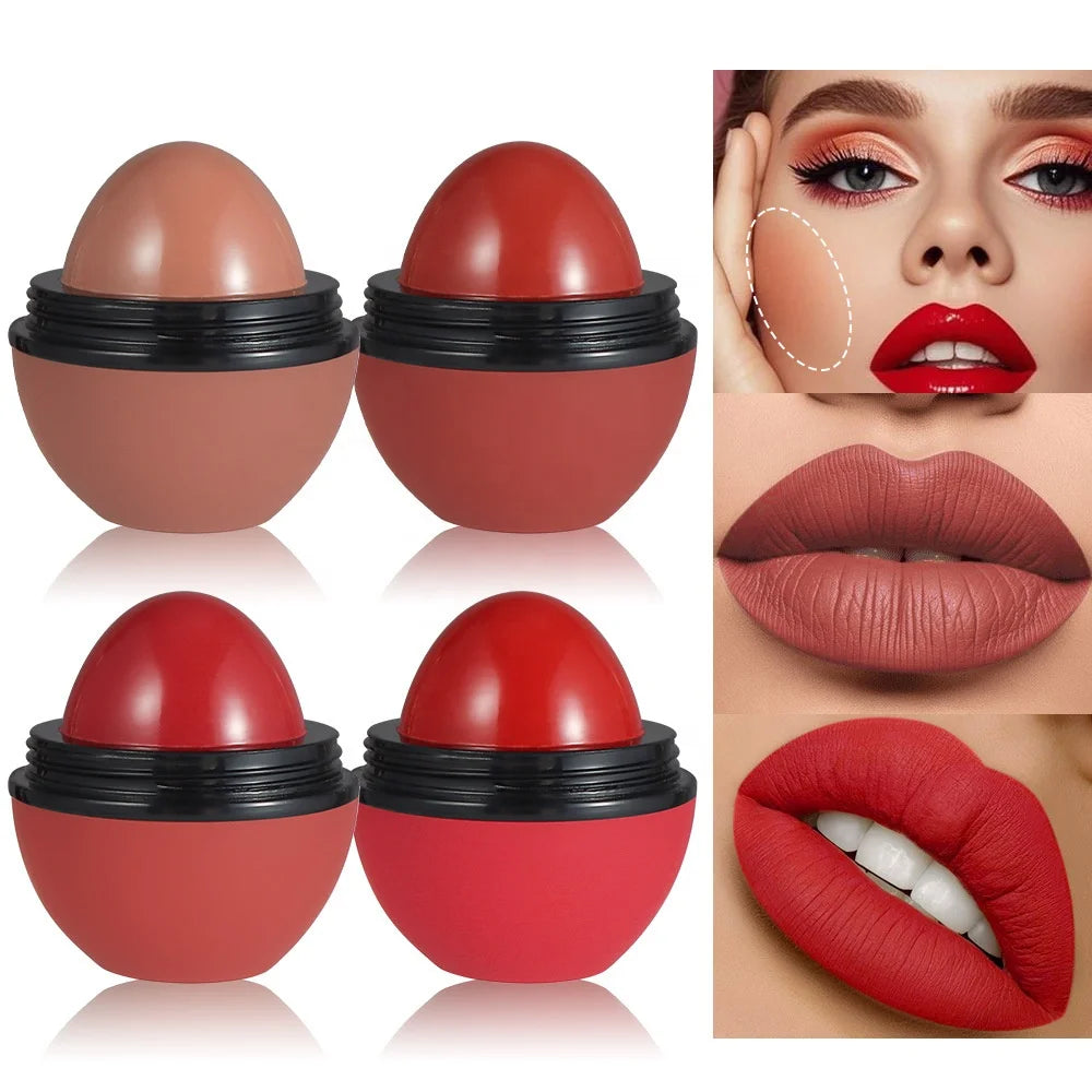 New Lip Stick Cheek Makeup Mineral Blush 2 in 1Waterproof Long-lasting High Pigment Matte Lipstick