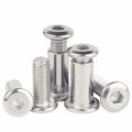 M3~M8 304 Stainless Steel Furniture Nut with Screw Flat Hex Splint Screw Nut Combination Album Butt Account Book Nail