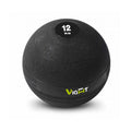 VIGFIT No Bounce Medicine Ball-Black 23cm Diameter 10kg Weight Hard PVC & Sand Filled Slam Ball