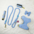 Hot Selling Premium Corduroy Fabric Dog Harness Set  Luxury Comfortable Corduroy Pet Harness Vest for Dogs