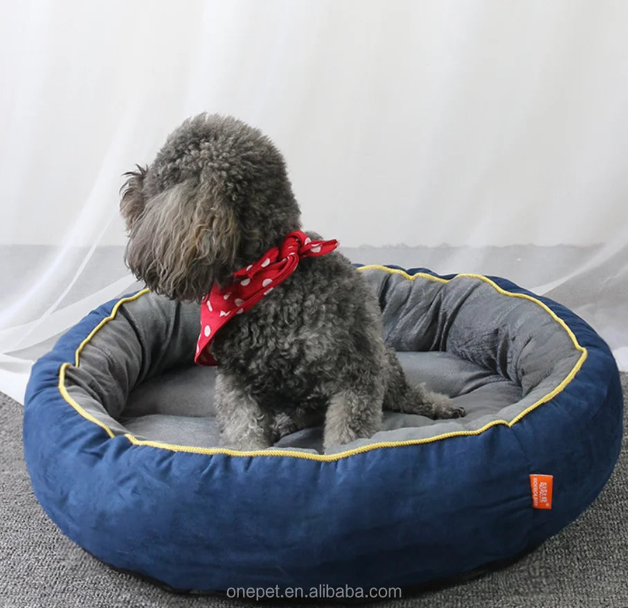 Quality Donut Pet Bed Custom Indoor Luxury Dog Bed with Breathable Washable Solid Pattern for Winter Season
