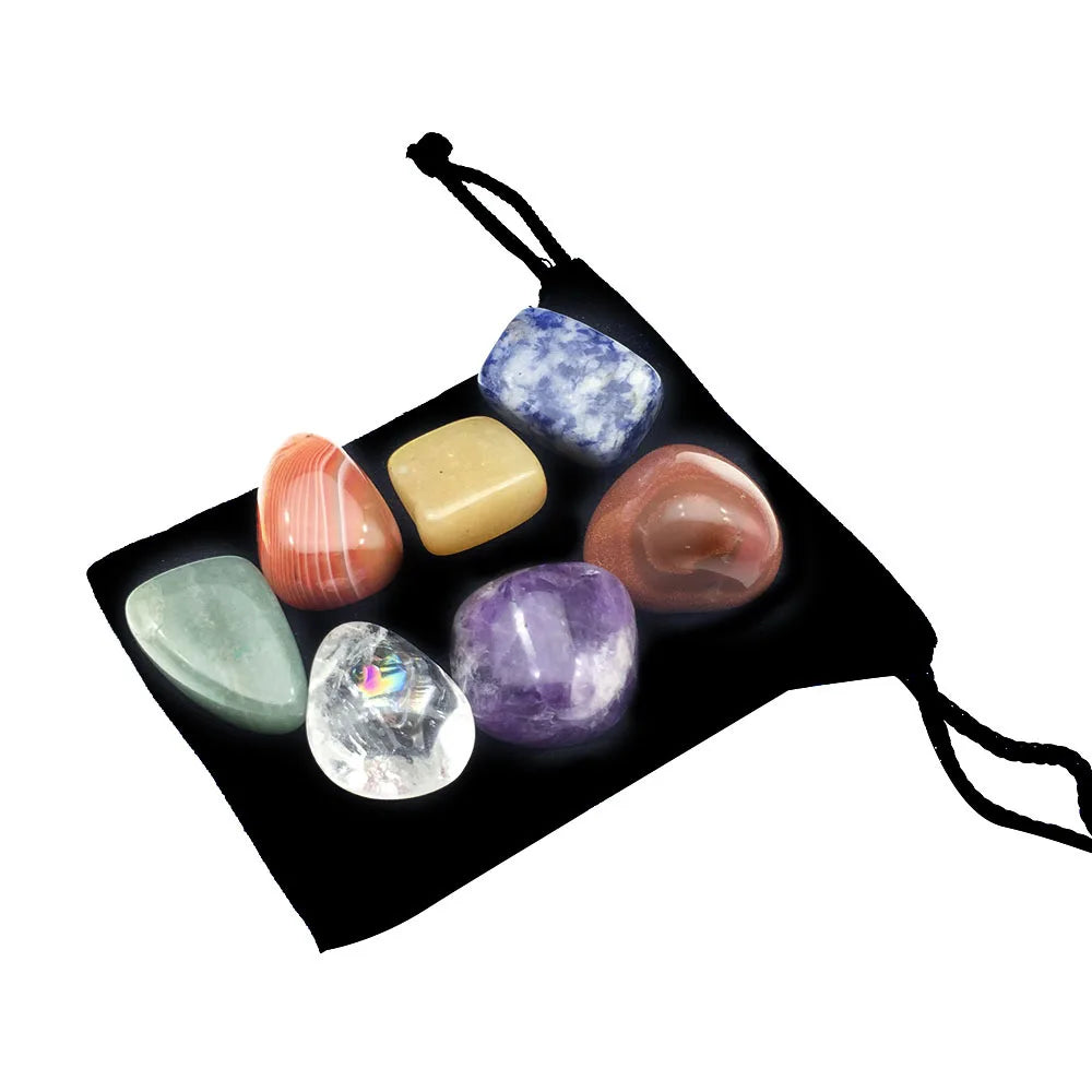 Crystal 7 Chakra Stone Set Natural Gemstone for Feng Shui Energy Reiki Healing Home Decoration 5 Sets Balance Stone Love Stone