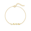 925 Sterling Silver 18K Gold Plated Zircon Summer Wave Pendant Bracelet for Women Trendy Chain & Link Jewelry Anniversary