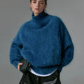 2026 Manufacturer Custom Knit Fuzzy Pullover Jumpers Women's Wool Mohair Turtleneck Hairy Angora Sweaters for Women