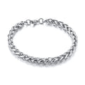 Fashion Hand Jewelry Bangles Stainless Steel Simple 6mm Wheat Chain Bracelet for Men