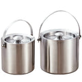 Ice Bucket with Lid Strainer Tong Double Walled Stainless Steel Insulated Ice Bucket Ice Container Cooler Good Sealing