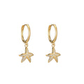2021 NEW 925 Sterling Silver Fashion INS Star Shape CZ Zircon Gold Plated Hoop