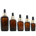 10ml 15ml 20ml 30m 50ml 100ml in Stock Amber Square Glass Bottle Hair Oil Cosmetic Serum Glass Dropper for Essence Oil Packaging