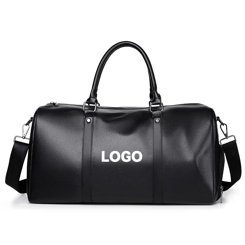 Custom Logo PU Leather Carryon Bag Heavy Duty Sneaker pink Luxury Large Gym Custom Waterproof Travel Duffel Bag for Men