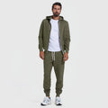 Custom Men's Heavyweight Full Zip-up Fleece Jacket for Winter Warm Casual Sweatshirt Hood Tracksuit Sweatsuit Plain Dye
