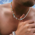 Bestone Colorful Hip Hop Personalized Spliced Beaded Necklace for Men