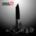Amber Professional TitaniumBlack Kitchen Knife 440C High Carbon Stainless Steel Kitchen Knife with G10 Handle