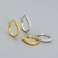 Ins Fashion 925 Sterling Silver Geometry CZ Diamond 18K Gold Plated Sterling Silver Hoop Earrings for Women