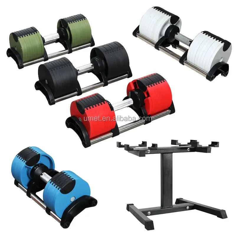 Strength Training Adjustable Dumbbells for Gym Fitness 2 Increment Free Weight 32kg 36kg Dumbbell Rack