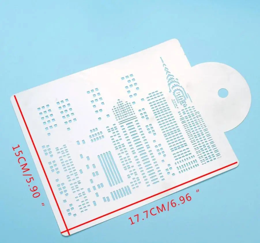 17x15cm City Stencil Sugarcraft Newest Lace Cake for Wedding Cake Decorating