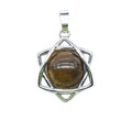 Huiying Handmade Natural Gemstone Crystal Six-pointed Star Stone Yellow tiger Eye Necklace Jewelry