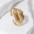 Beimai OEM Adjustable Open Ring Lip-Shaped Stainless Steel 18K Gold Plated Classic Style Wholesale