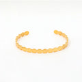 High End 18K PVD Gold Plated Stainless Steel Brushed Metal Round Cuff Bracelet for Women Wholesale Jewelry