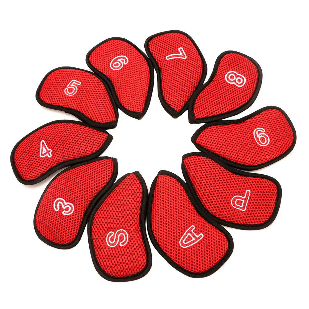 Wholesale Custom 10pcs One Set Number Tag Mesh Golf Clubs Covers Set Golf Iron Headcover