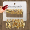 Fashion New Gold Color Twisted Hoop Earring Set for Women Jewelry