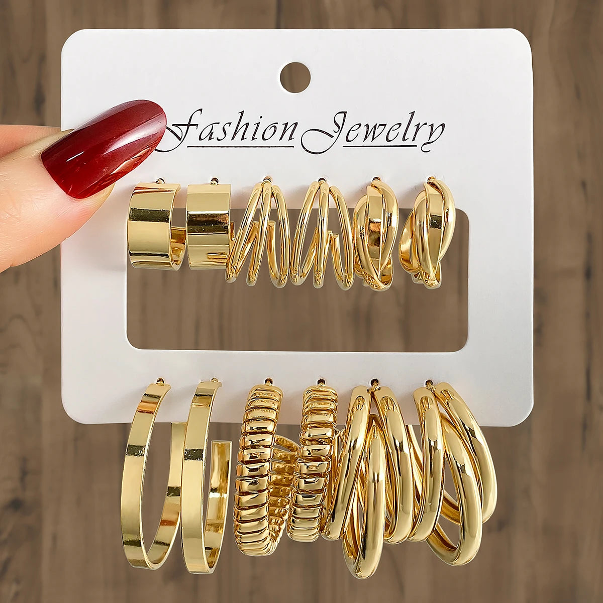 Fashion New Gold Color Twisted Hoop Earring Set for Women Jewelry