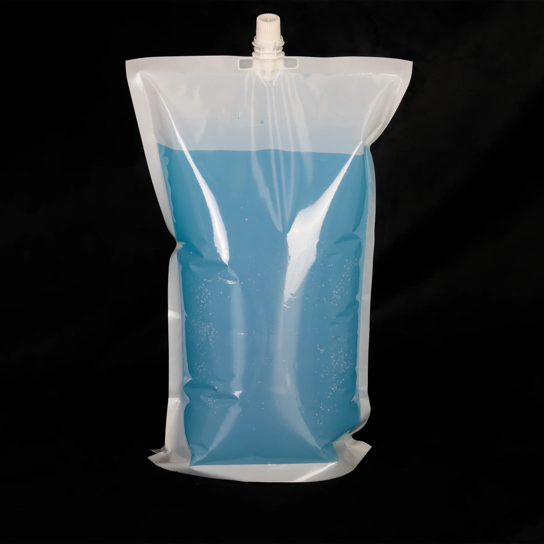 Custom 10 Color Gravure Printed PLA Biodegradable Compostable Soft Drink Pouch Semi-Transparent Juice Liquid Plastic Packaging