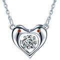Hollowed Out Double Dolphin Love Spirit Cubic Zirconia Inlaid S925 Sterling Silver Lady Necklace