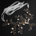 Romantic Handmade Wedding Bridal Flower Rhinestones Crystal Hair Vine Headpiece Accessories Headband Hairbands for Girls