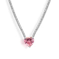 Luxury Waterdrop Square Heart Necklace Stainless Steel Iced Out Zircon Tennis Chain Love Choker Necklace for Women Y2K Jewelry