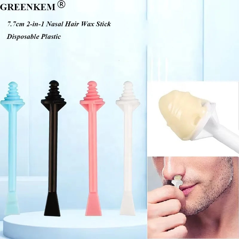New 7.7cm 2-in-1 Nasal Hair Wax Stick Disposable Plastic Hair Removal Waxing Stick Nasal Hair Wax Stick