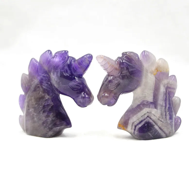 Huiying 50*50*18mm Natural Carving Crystal Amethyst Crystal Animal Horse For Sale