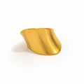 Women's New Trendy 18K PVD Gold Plated Brushed Cambered Surface Stainless Steel Open Ring High-End Jewelry Gift Wholesale MegaBDM