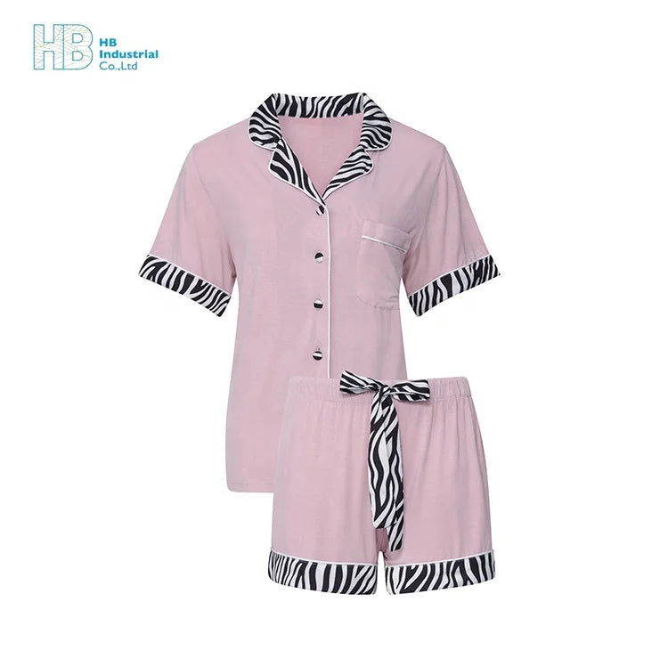 Women's Pyjama Set Cotton Loungewear Cute Printed Sleepwear Tops