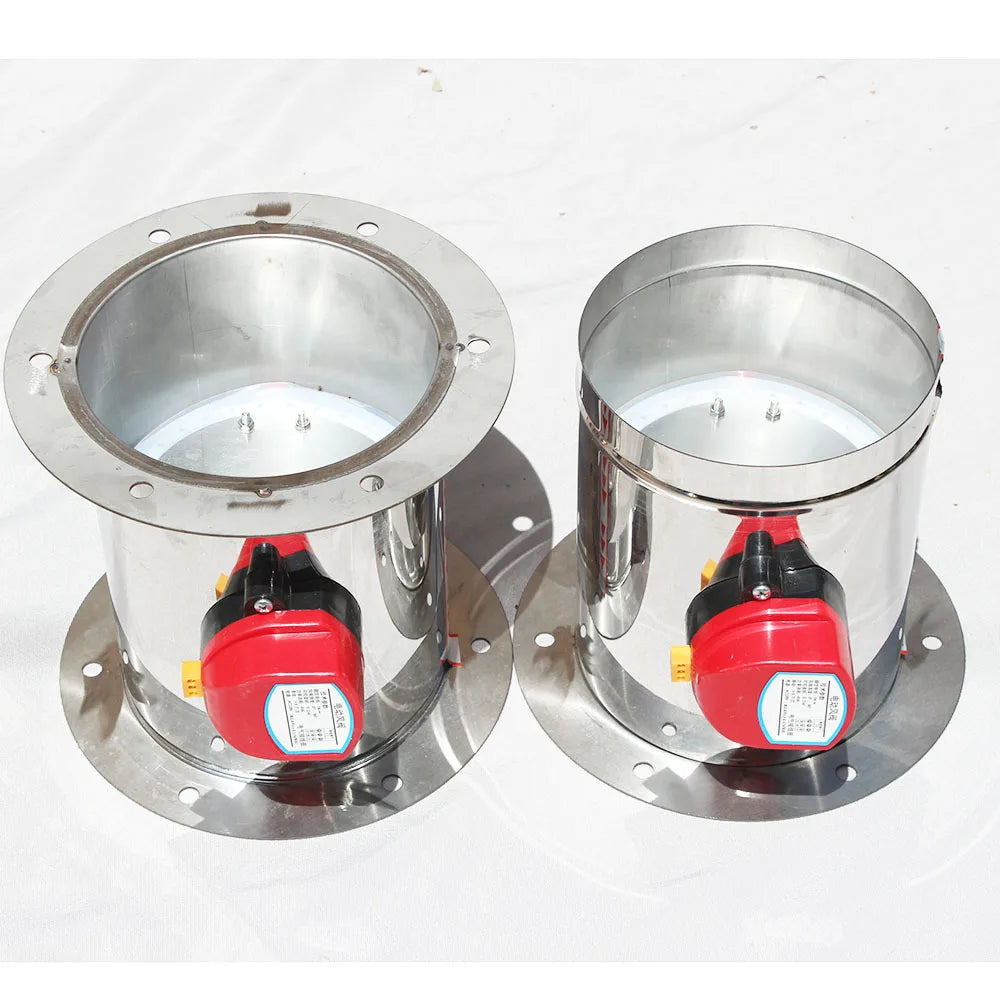 Dia. 4" 5" 6" 8" 10" Round Ventilation Duct Damper Stainless Steel Motorized air Damper with Flanges and Motor 220v 24v 12v