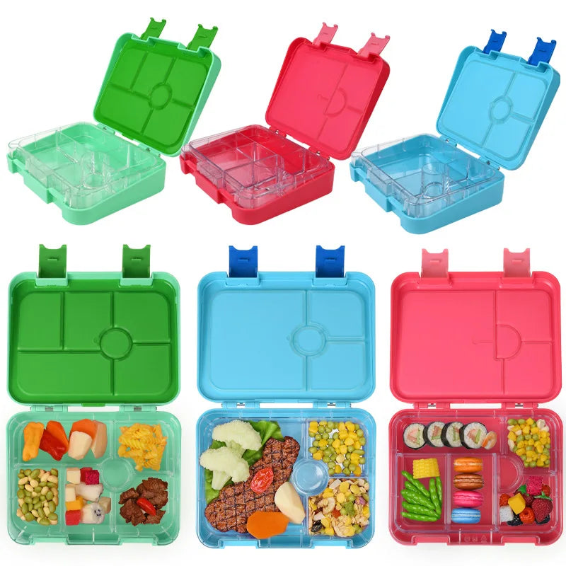 Customized 6 Compartment Tritan Yum Box Bento Food Storage Container Stocked with Custom Logo for Back to School