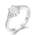 Rhodium Plating Oval Cut Moissanite Engagement Ring Pave Setting Wedding Proposals Sterling Silver 925 Moissanite Ring for Women